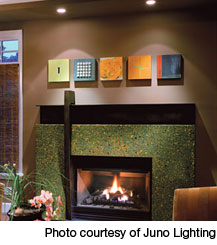 Fireplace and mantle lighting